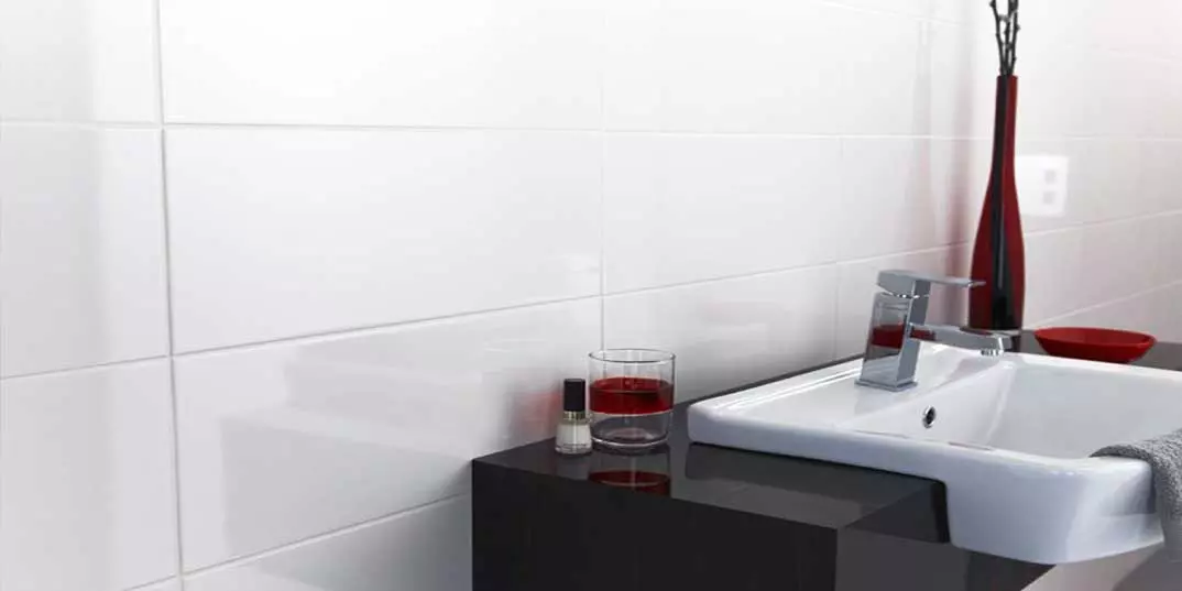 White Bathroom Tiles in a Wet Room or En Suite