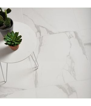 Portofino White Polished Marble Effect Porcelain Tiles