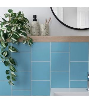 Monocolour Aire Blue Flat Matt Square 150x150 Ceramic Tiles