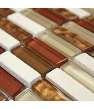 Accord Copper Bronze Glass & Natural Stone Mosaics