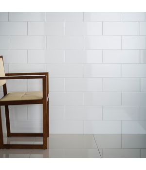 Polar Alpine White Bumpy Polished Ceramic Wall Tiles