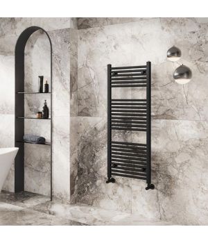 Triton Matt Black Heated Towel Rail - 1200x600mm