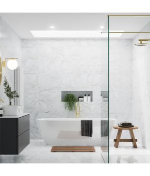 Bianco Taupe Marble Satin 600X300 Ceramic Tiles