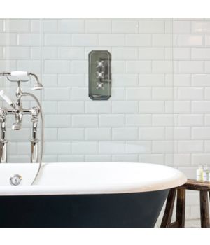 White Bevel Brick Polished Ceramic Wall Tiles