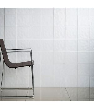 Cristal White Bumpy Polished Ceramic Wall Tiles