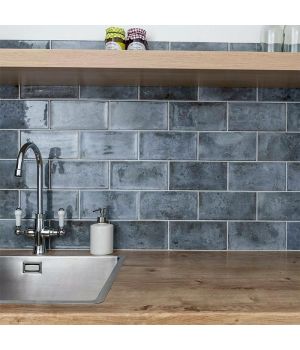 Clemence Jean Blue Gloss 200x100 Ceramic Tiles