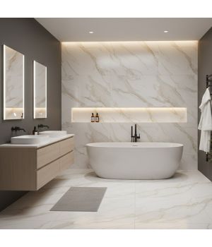 Contempo Stat Marb Gold Polished 600x600 Porcelain Tiles