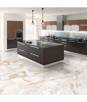 Moscow White Polished Marble Effect Porcelain Tiles