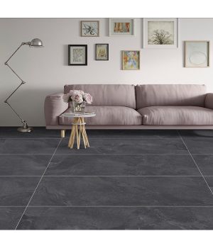 Cairo Nero Black Matt 60x120 Porcelain Tiles