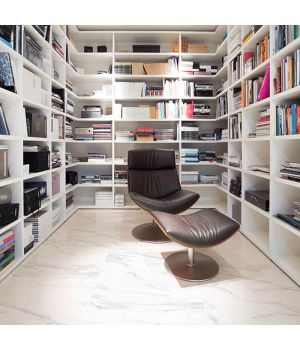 Naples White Polished Marble Effect Porcelain Tiles