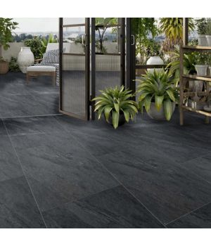 Monaco Anthracite Black Matt Porcelain Tiles