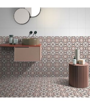 Lyon Cube Pattern Brown Matt Ceramic Tiles