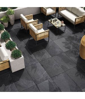 Bali Black Slate Effect Matt R11 Porcelain Paving