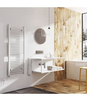 Triton White Electric Heated Towel Rail - 1200x500mm