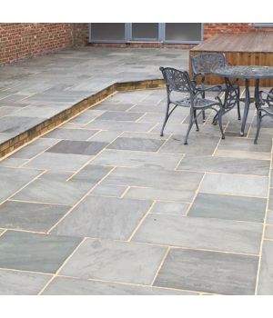 Kandla Grey Indian Riven Sandstone Calibrated Paving Patio Packs