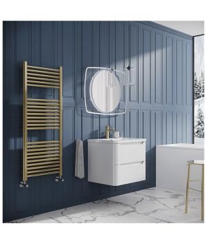 Neptune Brushed Gold Heated Towel Rail