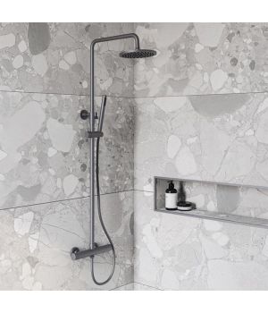 Pontus  Gunmetal Round Thermostatic Shower Pack