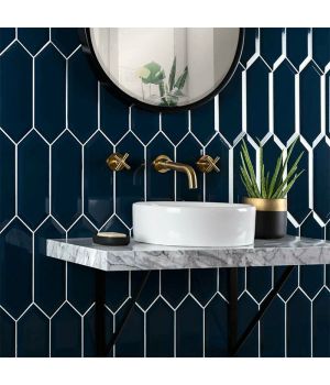 Pickett® Bevelled Navy Metro Blue  Gloss 300x100 Ceramic Tiles