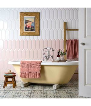Pickett® Bevelled Petal Pink Metro Pink Gloss 300x100 Ceramic Tiles