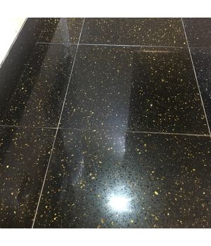 Cosmos Quartz Black & Gold Sparkly Tiles