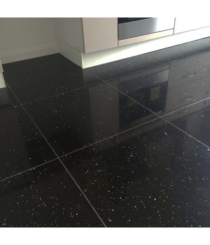 Midnight Black Sparkly Quartz Tiles