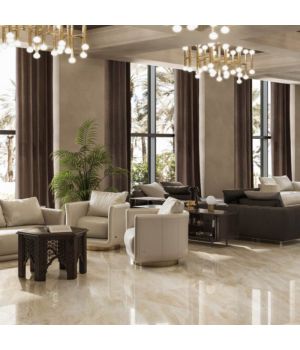 Breccia Daino Cream Marble Effect Porcelain Tiles