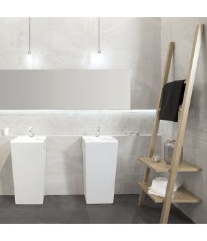 Riverstone White Rock Structured Stone Effect Porcelain Tiles