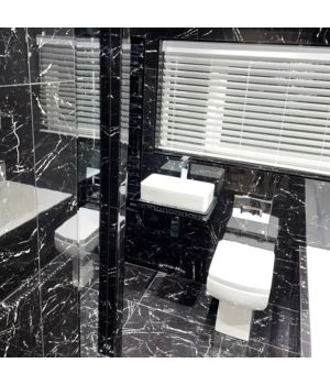 Sardinia Carrara Black Marble Effect Porcelain Tiles