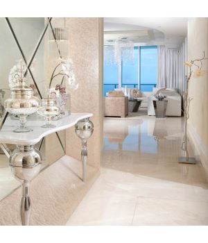 Madrid Cream Polished Porcelain Marble Effect Tiles