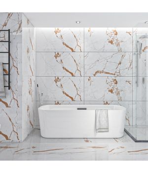 Neo Silver White Polished Marble Effect Porcelain Tiles