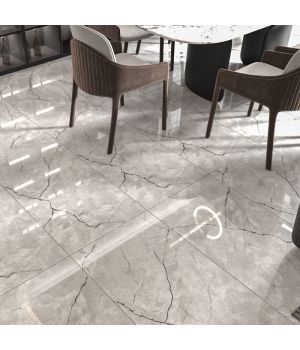 Cortona Grey Polished Marble Effect Porcelain Tiles
