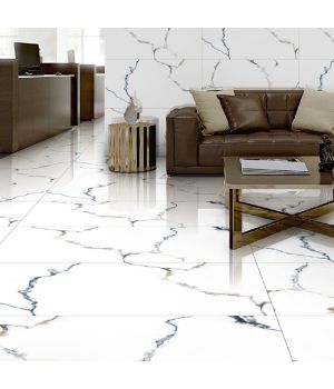 Kaiman Blue White Marble Effect Porcelain Tiles