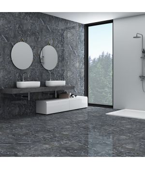 Coyate Nero Grey Marble Effect Porcelain Tiles