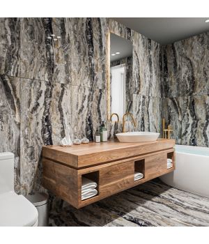 Grafito Nero Polished Porcelain Tiles