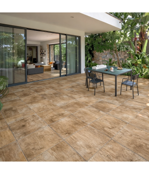 Fire Wood Maroon Wood Effect Porcelain Paving