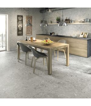 Terrazzo Light Grey Stone Natural Matt Porcelain Tiles