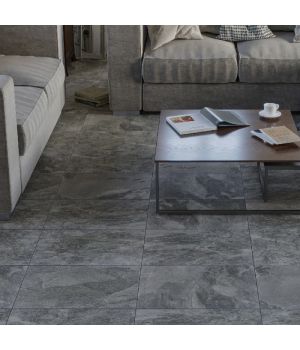 Alda Anthracite Stone Effect Porcelain Tiles