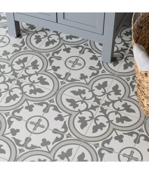 Bourton Silver Patterned Ceramic Tiles