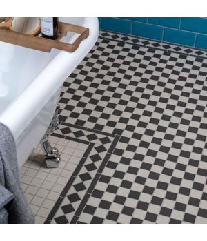 Victorian Black & White Chequer Mosaics Border