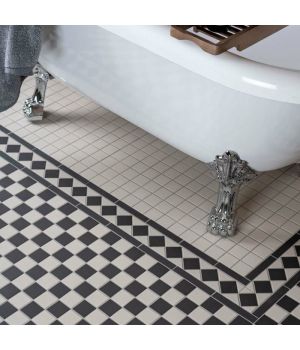 Victorian Black & White Chequer Mosaics Corner