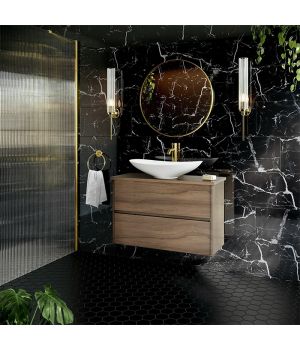 Genova Black Polished Marble Effect Porcelain Tiles