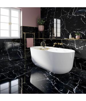 Genova Black Marble Effect Porcelain Tiles 1200mm x 600mm
