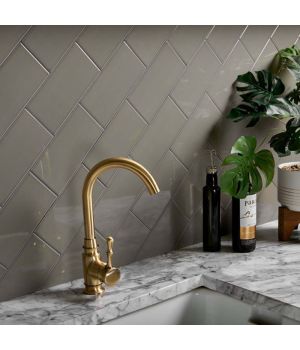 Liso Dark Grey Gloss Brick Tiles 