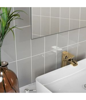 Liso Light Grey Gloss Brick Tiles 