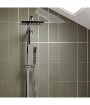 Liso Sage Green Gloss Brick Tiles 