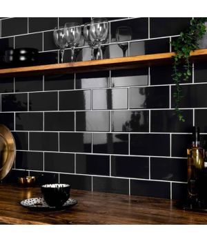 Liso Black Gloss Subway Tiles