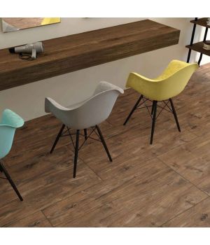 Curly Oak Dark Wood Effect Porcelain Tiles