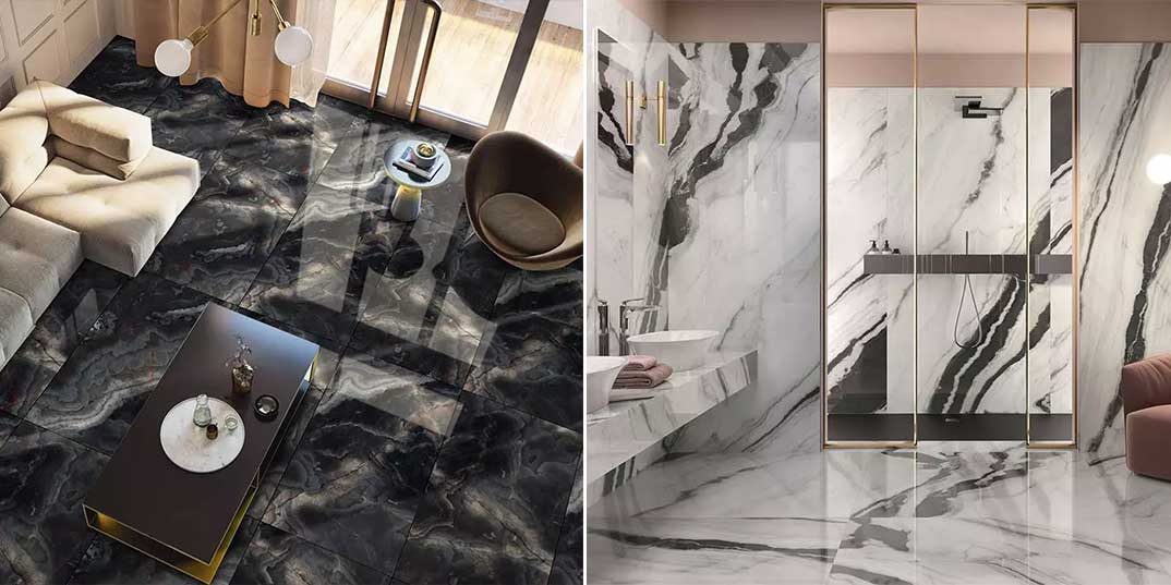 What Are Marble Effect Tiles Made From?