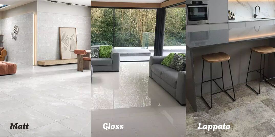 What Are Matt, Gloss & Lappato Tiles?