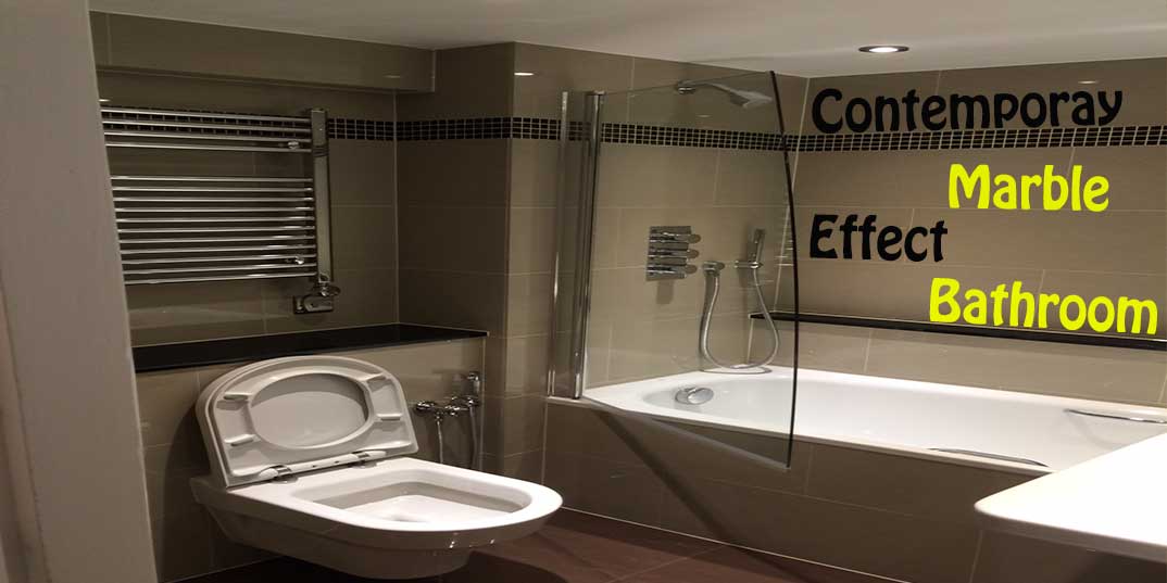 Contemporary Marble Effect Bathroom 